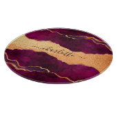 ブルゴーニュ紫金ゴールドアガート大理石バラ金ゴールド名 カッティングボード (角)