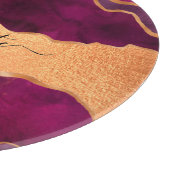 ブルゴーニュ紫金ゴールドアガート大理石バラ金ゴールド名 カッティングボード (角)