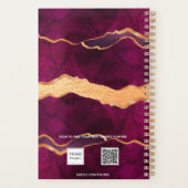 ブルゴーニュ紫金ゴールドアガート大理石バラ金ゴールド2023 プランナー手帳 (裏面)