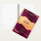 ブルゴーニュ紫金ゴールドアガート大理石バラ金ゴールド2023 プランナー手帳 (ディスプレー)