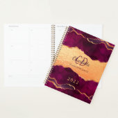 ブルゴーニュ紫金ゴールドアガート大理石バラ金ゴールド2025 プランナー手帳 (ディスプレー)