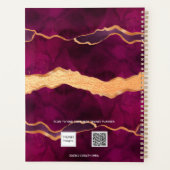 ブルゴーニュ紫金ゴールドアガート大理石バラ金ゴールド2025 プランナー手帳 (裏面)