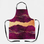 ブルゴーニュ紫金ゴールドアガート大理石バラ金ゴールド エプロン (正面)
