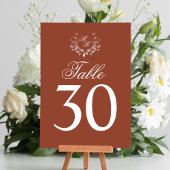 ブルゴーニュ結婚のテーブル番号モノグラムモチーフ テーブルナンバー