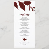 ブルゴーニュ結婚のテーマのメニューカード メニュー (正面)