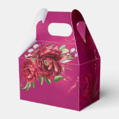 ブルゴーニュ結婚のマルーンのモダン花のアーチ フェイバーボックス (裏面サイド)