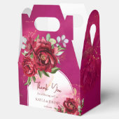 ブルゴーニュ結婚のマルーンのモダン花のアーチ フェイバーボックス (オープン)