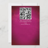 ブルゴーニュ結婚のマルーンのモダン花のアーチ 招待状 (裏面)