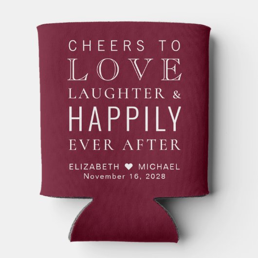 ブルゴーニュ結婚の後ずっと幸せそうに笑う人の愛 缶クーラー (裏面)