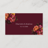 ブルゴーニュ結婚の応答ウェブサイトQRコードRSVP エンクロージャーカード (正面)