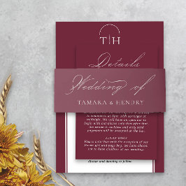 ブルゴーニュ結婚の書エレガント道 招待状ベリーバンド