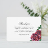 ブルゴーニュ結婚の花感謝していは君。マルーンフローラ サンキューカード (スタンド正面)