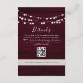 ブルゴーニュ結婚の詳細QRコードウェブサイト エンクロージャーカード (正面)