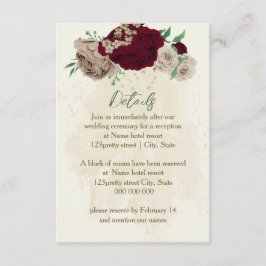 ブルゴーニュ結婚シャンパン花詳細 エンクロージャーカード