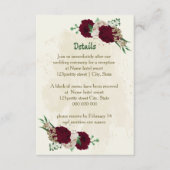 ブルゴーニュ結婚シャンパン花詳細 エンクロージャーカード (正面)