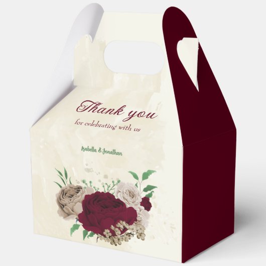 ブルゴーニュ結婚シャンパン花 フェイバーボックス (正面)