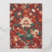 ブルゴーニュ結婚チノイエレガントズリクラシックー 箔招待状 (裏面)