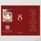 ブルゴーニュ結婚フォトのメニューテーブルNo 3折 (正面)