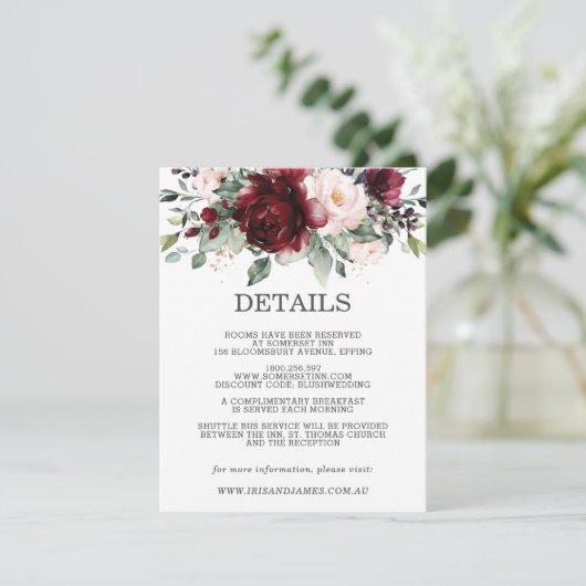 ブルゴーニュ結婚フローラのゲスト詳細情報 エンクロージャーカード (スタンド正面)