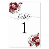 ブルゴーニュ結婚フローラのテーブル番号 テーブルナンバー (裏面)