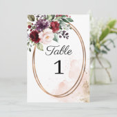 ブルゴーニュ結婚フローラのテーブル番号 招待状 (スタンド正面)