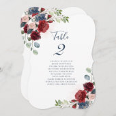 ブルゴーニュ結婚フローラの座席番号 (正面/裏面)