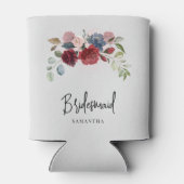 ブルゴーニュ結婚フローラの花嫁パーソナライズされた婦 缶クーラー (裏面)