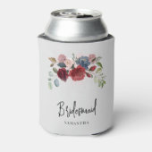 ブルゴーニュ結婚フローラの花嫁パーソナライズされた婦 缶クーラー (缶裏面)