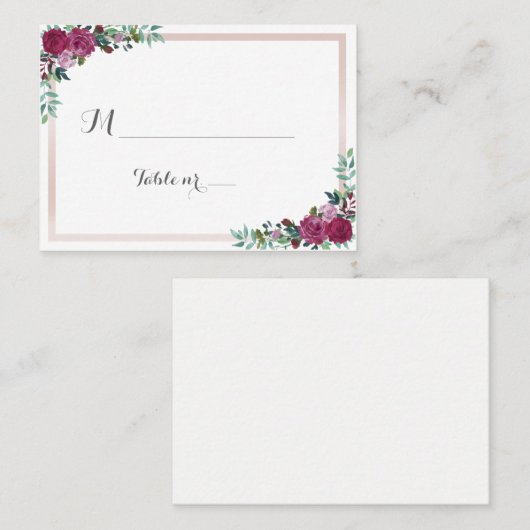 ブルゴーニュ結婚フローラの護衛カード プレイスカード (正面/裏面)