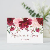 ブルゴーニュ結婚フローラのQRコード応答カード サンキューカード (スタンド正面)