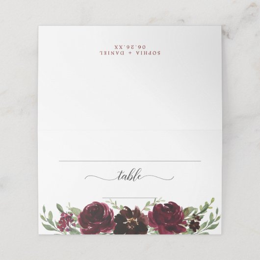 ブルゴーニュ結婚フローラ座席表 プレイスカード (外部開封)