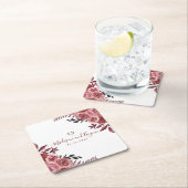 ブルゴーニュ結婚フローラ スクエアペーパーコースター (インサイチュ)