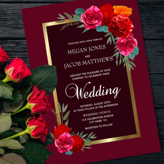 ブルゴーニュ結婚フローラ 招待状