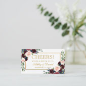 ブルゴーニュ結婚ブルーのドリンクチケットカード金ゴールド エンクロージャーカード (スタンド正面)