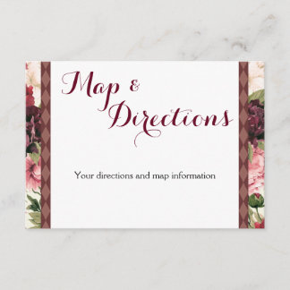 ブルゴーニュ結婚ブーケの情報カード エンクロージャーカード