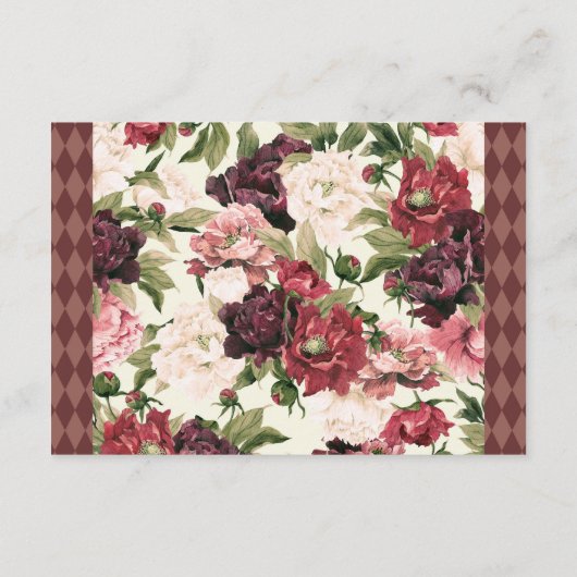 ブルゴーニュ結婚ブーケの情報カード エンクロージャーカード (裏面)