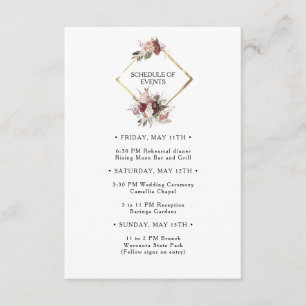 ブルゴーニュ結婚ボホフローライベント表 エンクロージャーカード