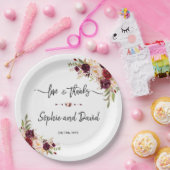 ブルゴーニュ結婚マルサラフローラの愛感謝していと ペーパープレート (パーティー)