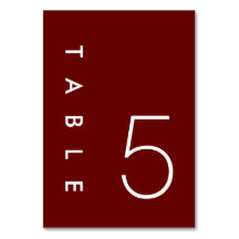 ブルゴーニュ結婚ミニマルのテーブル番号カード