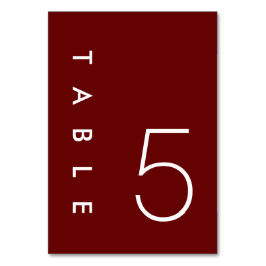 ブルゴーニュ結婚ミニマルのテーブル番号カード テーブルナンバー