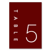 ブルゴーニュ結婚ミニマルのテーブル番号カード テーブルナンバー (裏面)