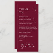 ブルゴーニュ結婚モノグラム感謝座席表 メニュー (正面/裏面)