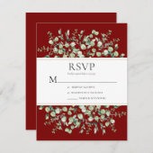 ブルゴーニュ結婚ユーカリ 出欠カード (正面/裏面)