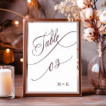 ブルゴーニュ結婚ラグジュアリー書道のナンバー3 テーブルナンバー<br><div class="desc">表3.利用可能な番号をすべて確認する。 |豪華エレガントと書結婚道のテーブル番号とイニシャル。このデザインの高度なカスタマイズについてクリックは、上の青いデザインツールボタンをクリックして下さい。</div>