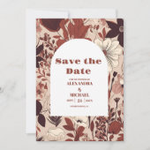 ブルゴーニュ結婚ワイルドフラワーズ セーブザデート (正面)