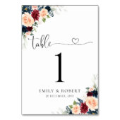 ブルゴーニュ結婚ーと海軍のテーブル番号 テーブルナンバー (裏面)