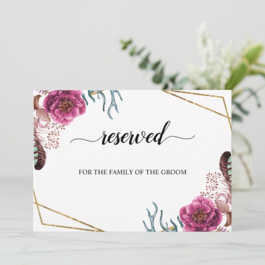 ブルゴーニュ結婚ーの座席指定標識 招待状 (スタンド正面)