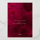 ブルゴーニュ結婚ー熱 箔招待状 (裏面)