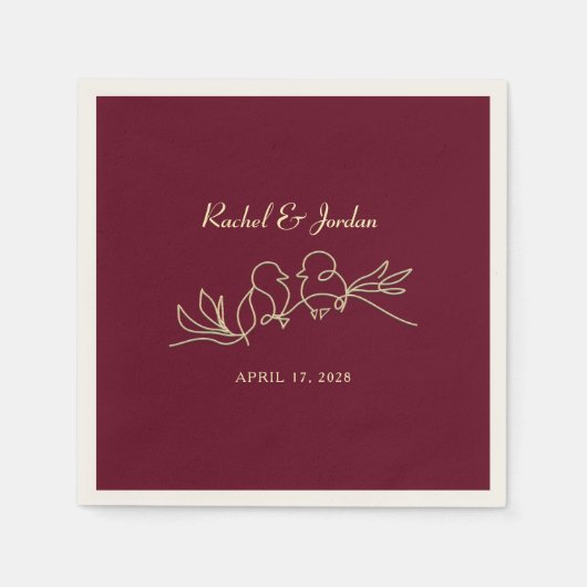 ブルゴーニュ結婚ー スタンダードカクテルナプキン (正面)