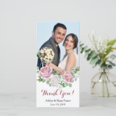 ブルゴーニュ結婚ー・ピンク・ローズ サンキューカード (スタンド正面)